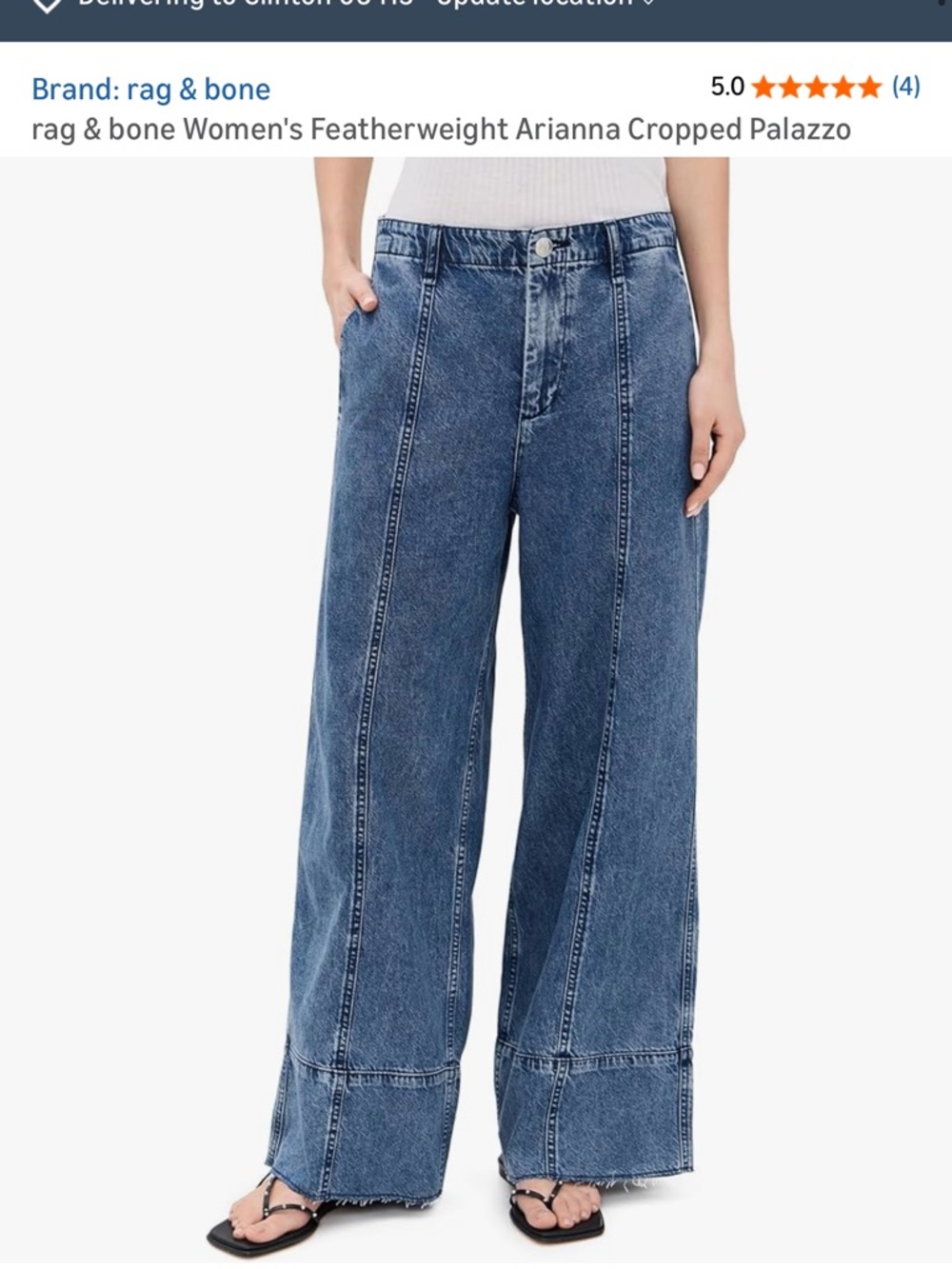 rag & bone Arianna Cropped Palazzo Jeans in Beekman